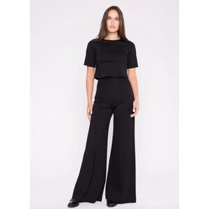 Ripley Rader Pants Womens 2 Plus Black Wide Leg Ponte Stretch USA 16 18 XL 32x35